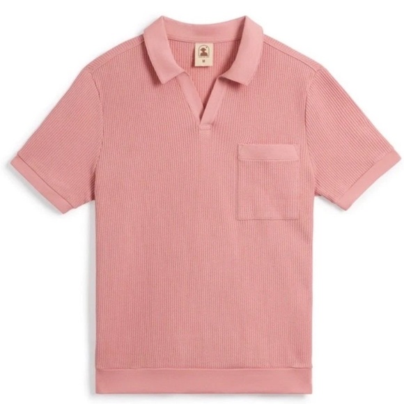 Dandy Del Mar Cannes Shirt Waffle Knit Pink Spanish Rose Short Sleeve XL - Picture 1 of 9